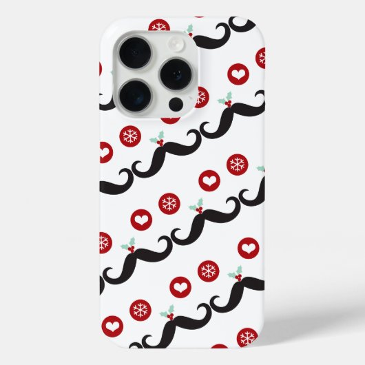 Mustache Grappig gezicht Sneeuwvlok Mistletoe Vaka Case-Mate iPhone Case (Achterkant)