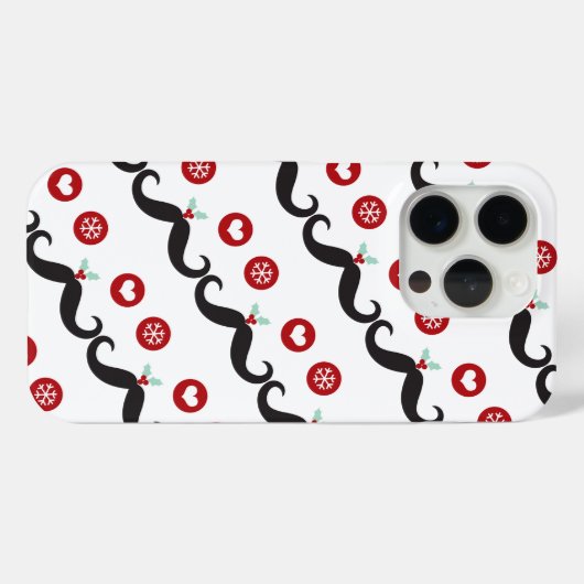 Mustache Grappig gezicht Sneeuwvlok Mistletoe Vaka Case-Mate iPhone Case (Achterkant (horizontaal))
