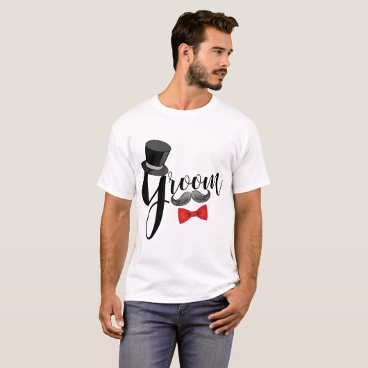 Mustache Groom T-shirt (Voorkant volledig)