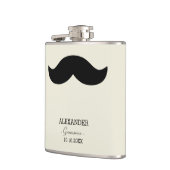 Mustache Groomsman Gift Custom Name Heupfles (Links)