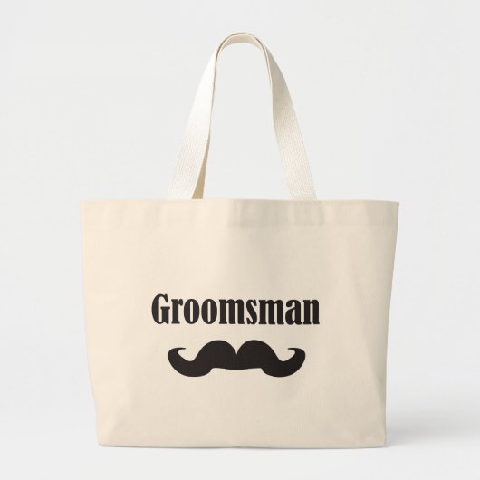 Mustache Groomsman Grote Tote Bag (Voorkant)