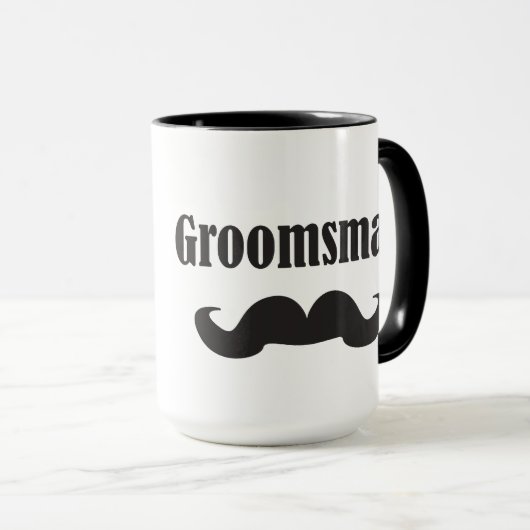 Mustache Groomsman Mok (Voorkant rechts)