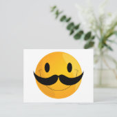Mustache Happy Face Emoji Briefkaart (Staand voorkant)