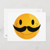 Mustache Happy Face Emoji Briefkaart (Voorkant / Achterkant)