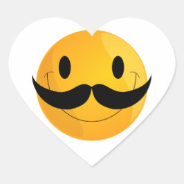 Mustache Happy Face Emoji Hart Sticker