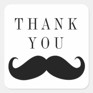 Mustache Hartelijk dank Vierkante Sticker