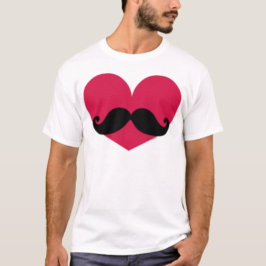 Mustache Heart T-shirt (Voorkant)