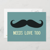 Mustache heeft liefde voor grappig Briefkaart nodi (Voorkant / Achterkant)