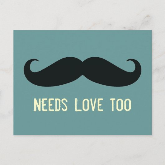 Mustache heeft liefde voor grappig Briefkaart nodi (Voorkant)