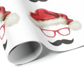 Mustache Hipster Christmas Wrapping Paper Cadeaupapier (Rol Hoek)