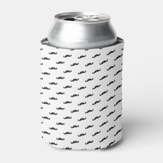 Mustache hipster patroon 2 blikjeskoeler (Blikje Voorkant)