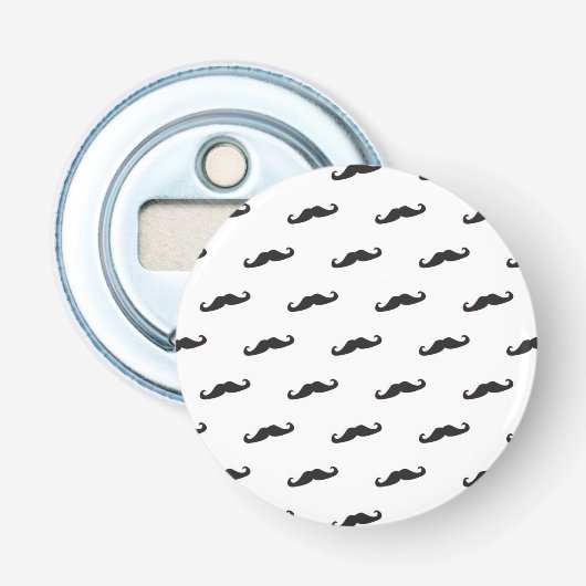 Mustache hipster patroon 2 button flesopener (Voorkant)