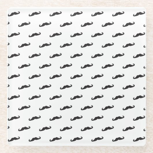 Mustache hipster patroon 2 glazen onderzetter (Voorkant)