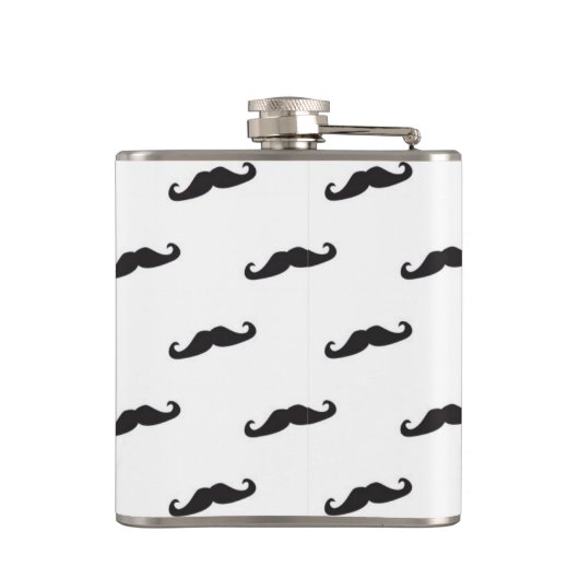 Mustache hipster patroon 2 heupfles (Achterkant)