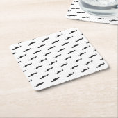 Mustache hipster patroon 2 kartonnen onderzetters (Schuin)