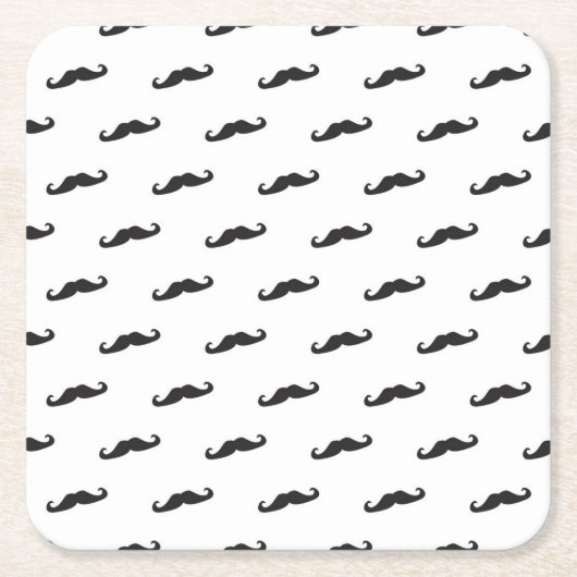 Mustache hipster patroon 2 kartonnen onderzetters (Voorkant)