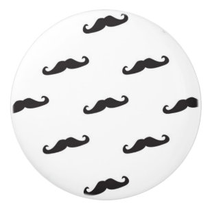 Mustache hipster patroon 2 keramische knop