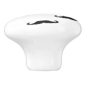 Mustache hipster patroon 2 keramische knop (Zijkant)