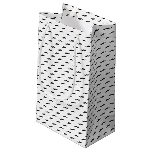 Mustache hipster patroon 2 klein cadeauzakje (Achterkant Gekanteld)