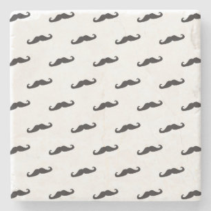 Mustache hipster patroon 2 stenen onderzetter