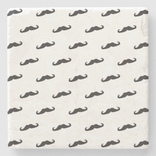 Mustache hipster patroon 2 stenen onderzetter (Voorkant)