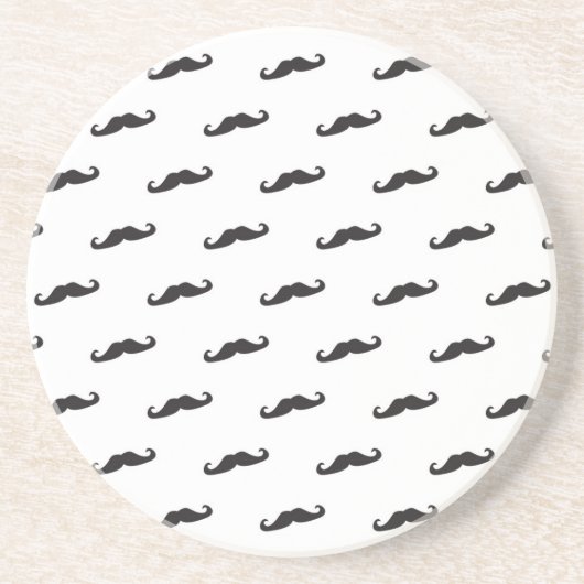 Mustache hipster patroon 2 zandsteen onderzetter (Voorkant)