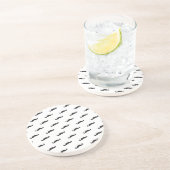 Mustache hipster patroon 2 zandsteen onderzetter (Zijkant)