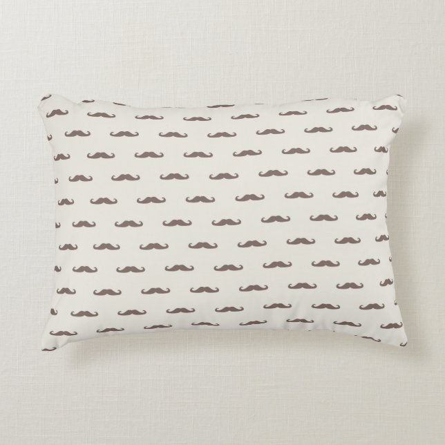 Mustache hipster patroon 3 accent kussen (Voorkant)