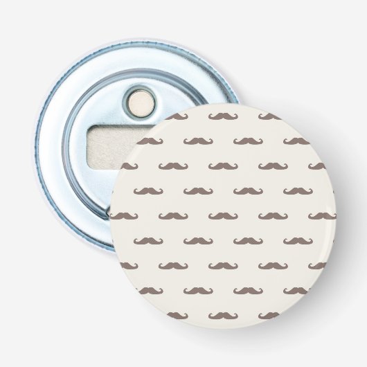 Mustache hipster patroon 3 button flesopener (Voorkant)