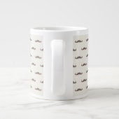 Mustache hipster patroon 3 grote koffiekop (Achterkant)