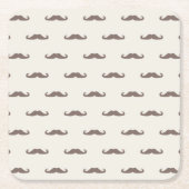 Mustache hipster patroon 3 kartonnen onderzetters (Voorkant)