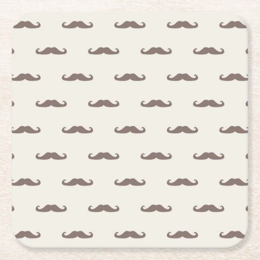 Mustache hipster patroon 3 kartonnen onderzetters (Voorkant)