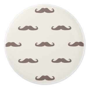 Mustache hipster patroon 3 keramische knop