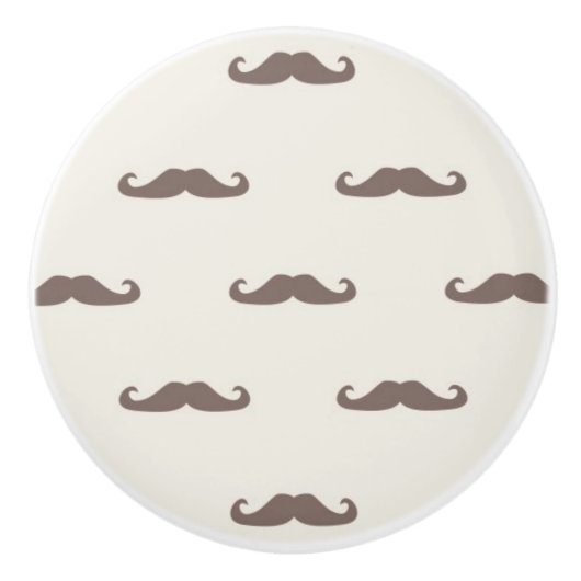 Mustache hipster patroon 3 keramische knop (Voorkant)