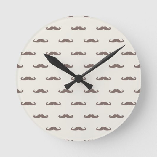 Mustache hipster patroon 3 ronde klok (Voorkant)