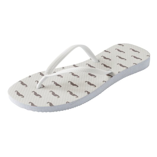 Mustache hipster patroon 3 teenslippers (Schuin)