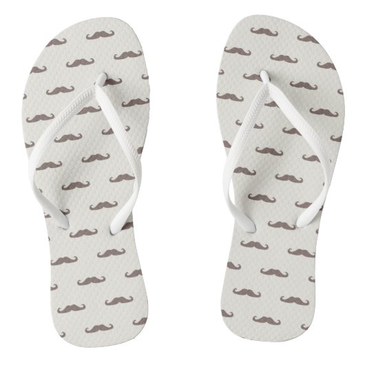 Mustache hipster patroon 3 teenslippers (Voetbed)