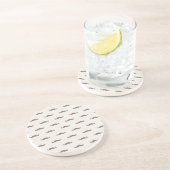 Mustache hipster patroon 3 zandsteen onderzetter (Zijkant)