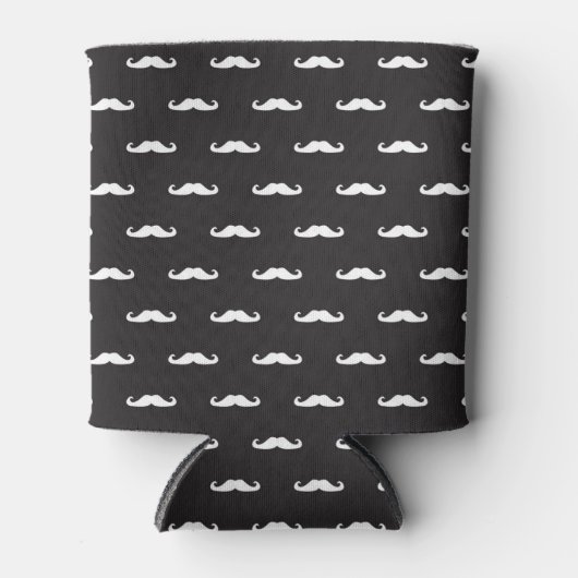 Mustache hipster patroon blikjeskoeler (Voorkant)