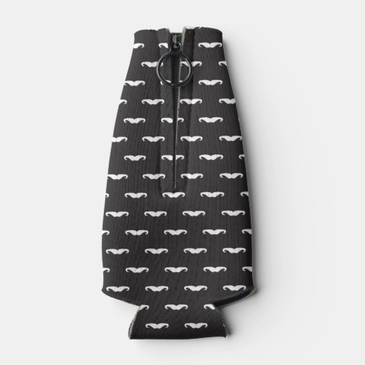 Mustache hipster patroon flesjeskoeler (Achterkant)