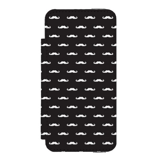 Mustache hipster patroon incipio iPhone portemonnee hoesje (Voorkant Agenda)