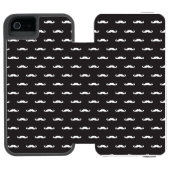 Mustache hipster patroon incipio iPhone portemonnee hoesje (Agenda Open)