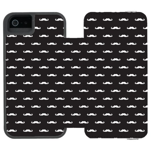 Mustache hipster patroon incipio iPhone portemonnee hoesje (Agenda Open)