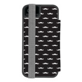 Mustache hipster patroon incipio iPhone portemonnee hoesje (Agenda Achterkant)