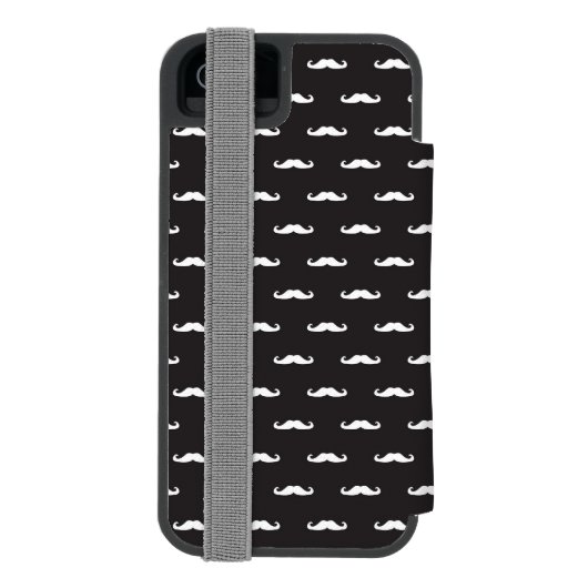 Mustache hipster patroon incipio iPhone portemonnee hoesje (Agenda Achterkant)