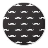 Mustache hipster patroon keramische knop (Voorkant)