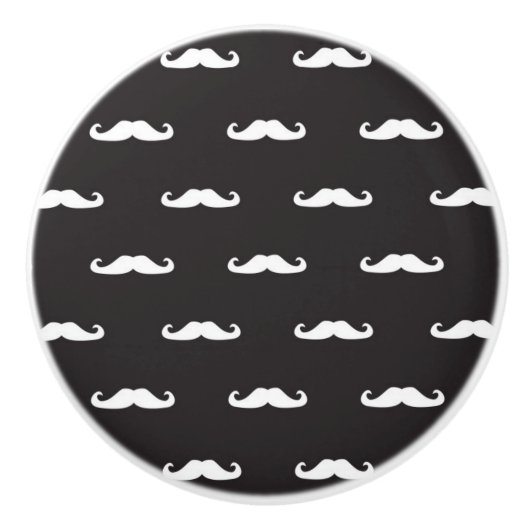Mustache hipster patroon keramische knop (Voorkant)