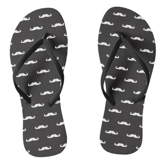 Mustache hipster patroon teenslippers (Voetbed)