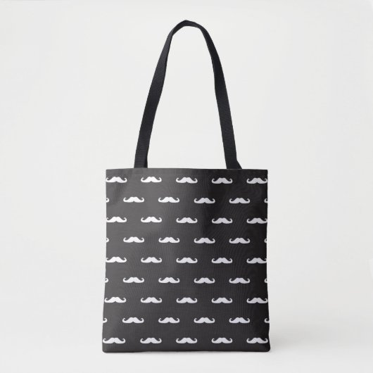 Mustache hipster patroon tote bag (Voorkant)