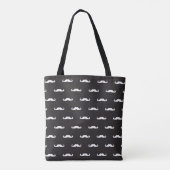 Mustache hipster patroon tote bag (Achterkant)